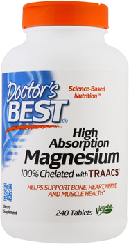 Magnez o wysokiej absorpcji Doctor's Best 100 mg 240 tabletek (753950000872)