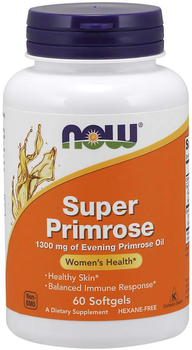 Naturalny suplement diety Now Foods Super Primrose Olej z wiesiołka 1300 mg 60 kapsułek żelowych (733739017550)