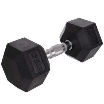 Гантель цельная шестигранная для фитнеса Zelart 8013-12,5 1шт вес 12,5кг