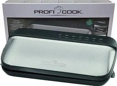 Вакуумный упаковщик PROFI COOK PC-VK 1134, 120 Вт, 24 л/мин, сенсорное управление, серебристый