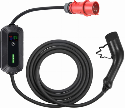 Przenośna ładowarka samochodowa Platinet EV/PHEV AC Type 2 8/10/13/16/32A 22kW CEE 7m LCD Black (EV_PPC7M22)