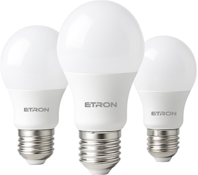 Світлодіодна лампа ETRON 10 Вт A60 E27 4000K (3-ELP-008) 3 шт