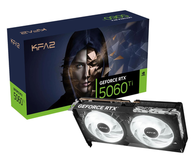 Видеокарта KFA2 GeForce RTX 5060 Ti 1-Click OC 16GB GDDR7 DLSS4 (56IZN8MDCPOK) EU