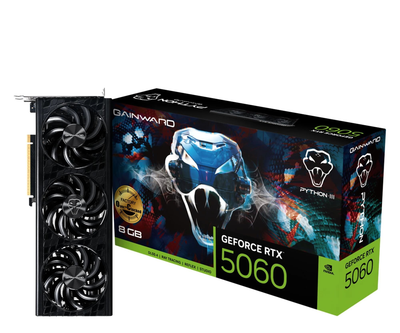 Видеокарта Gainward GeForce RTX 5060 Python III OC 8GB GDDR7 DLSS4 (NE75060T19P1-GB2063T) EU