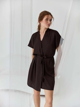 Халат женский летний BARWA garments 0242 S/L Темно-шоколадный (2110002429537)