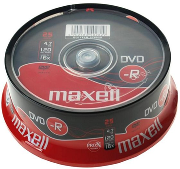 Dyski Maxell DVD-R 4.7GB 16X 25 szt (MXD1625-)