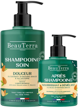 Zestaw do pielęgnacji włosów BeauTerra Szampon wzmacniający 750 ml + Odżywka do włosów suchych 500 ml (3770008168039)