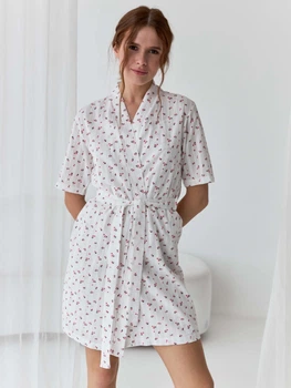 Халат женский хлопковый летний BARWA garments 0375 L Белый (2110003753129)