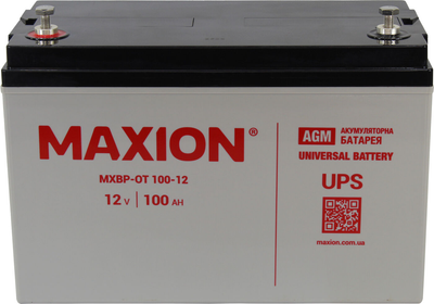АКБ UPS 12V 100 А/год L+ (Maxion) (333х173х217) mx12v100