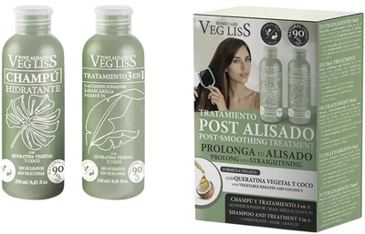 Zestaw do pielęgnacji włosów VegLiss Post-Smoothing Treatment Szampon nawilżający 250 ml + Produkt pielęgnacyjny 3 w 1 250 ml (8436620380024)
