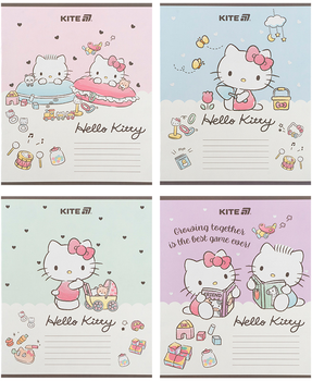 Набір шкільних зошитів Kite Hello Kitty 12 аркушів у косу лінію 5 шт (HK25-235-1/5)