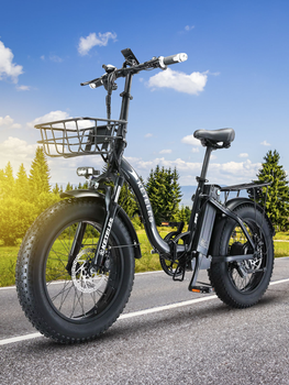 Електрофетбайк потужний складний fatbike 750w 13Ah фетбайк на акумуляторі електрофетбайк з широкими колесами електровелик фет байк для дорослих KETELES KF9 Чорний 71873 електровелосипеди фетбайки