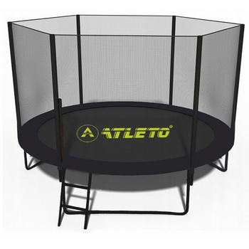 Батут з сіткою та драбинкою 252 см Atleto Black