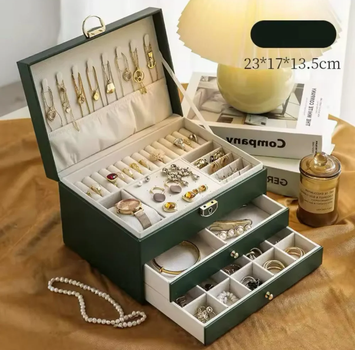 Шкатулка органайзер для украшений и драгоценностей 22,5х17х12 футляр для ювелирных изделий и часов