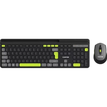 Комплект (Клавиатура и мышь) Canyon HSET-W5 EN AAA+AA Wireless Black (CNS-HSETW5BK)