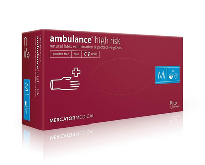 Рукавички латексні Ambulance High Risk 25 пар M сині