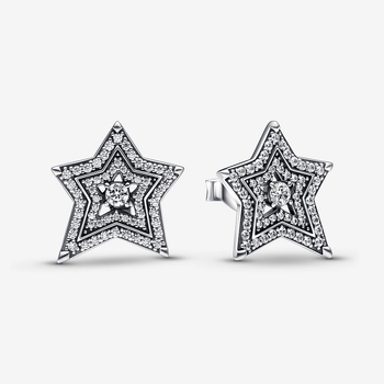 Серебряные серьги Pandora Ассиметричные небесные звезды