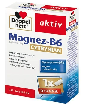 Doppelherz aktiv Магній-В6 цитрат – таблетки для нервів, серця та м’язів, Допелгерц, 30 шт