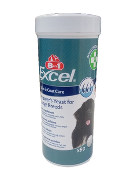 Витамины для больших собак 8in1 Excel Brewers Yeast for large breeds на основе пивных дрожжей 80 табл