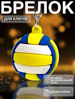 Брелок для ключей брелоки на ключи брелки волейбольный мяч подвеска в авто для ключей автомобиля на сумку рюкзак портфель чемодан зеркало заднего вида оригинальный спортивный сувенирный подарок для мальчика мужчине Сине-желтый 99_6_0_4B