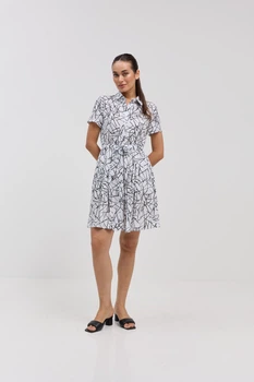 Сукня міні на ґудзиках з поясом Wear me XS Білий (14_25_337_11027)