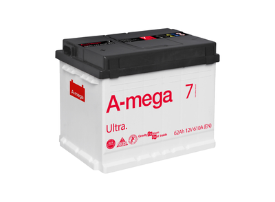 Акумулятор A-mega Ultra 62Ah 610A (+ -)