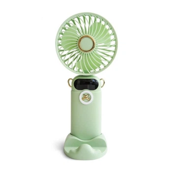 Вентилятор портативный ручной мини на аккумуляторе + USB Mini Fan TP-01 на присоске Салатовый