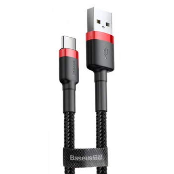 Кабель Baseus Cafule Type-C Cable 2A (3m) red/black (CATKLF-U91)