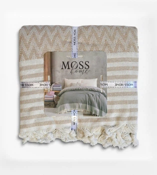 Покрывало MOSS Хлопковое Miray Евро 210 x 230 см Хлопок Бежевый