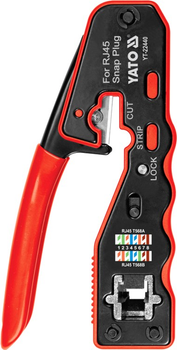 Szczypce do zaciskania i ściągania izolacji z kabli YATO RJ45 135 mm (YT-22440)
