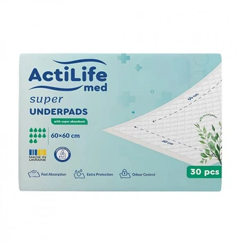 Пеленки для младенцев ActiLife Med Super 60 х 60, 30 шт (4820174981501)