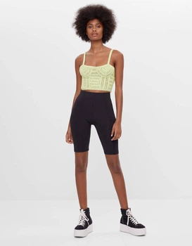 Топ Bershka салатовий MVVTZ267 XS