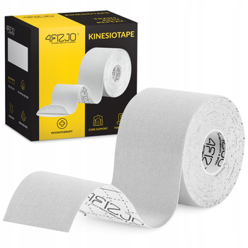 Лента кинезиологическая (кинезио тейп) 4FIZJO 5 см x 5 м White (P-5907739318831)