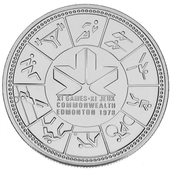 Монета Канада 1 доллар 1978 Серебро UNC XI Игры Содружества в Эдмонтоне (Ag 500, 23,32 грамм)