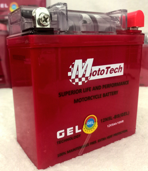 Акумулятор гелевий мото MotoTech 12V 5Ah 10 HR MOTO 12N5L-BS 118х59х128 мм