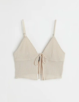 Топ H&M Ж1117729 (10760485) колір бежевий M
