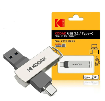 Флешка USB 2в1 Kodak 64GB Type-C USB 3.2 для телефона и компьютера Silver