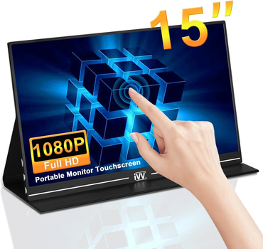 Сенсорный портативный монитор 15" IVV Full HD IPS 60 Гц Б/В