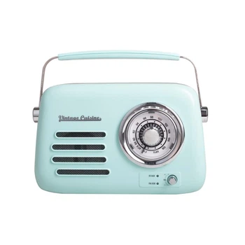 Кухонне радіо Vintage Cuisine у ретро стилі з металевою ручкою з Bluetooth та акумулятором М'ятне