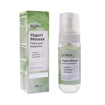 Пінка для вмивання Soika Yogurt Mousse з пребіотичним комплексом Yogurtene Balance та екстрактами зеленого чаю та алое 150 мл