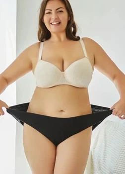Женские хлопковые трусики слипы батальные Your Own Comfort (1842-60-08) Черный 3XL FINETOO (60)