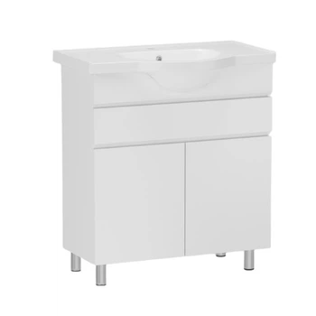Тумба с умывальником ROZZY JENORI Iris 65x75x39.5см напольная белая RJFU034-0165WHSET(RJFU034-0165WH + RZJ201)