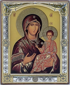 Ікона ArtGlass Богородиця Одигітрія срібна (11,6x14,3 см.) (SA7033/3O)