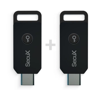 Апаратні ключі SecuX PUFido Clife Key (2FA) сертифікований за стандартом FIDO2, USB Type-C набір з 2шт (B0F32FWR2N-2)