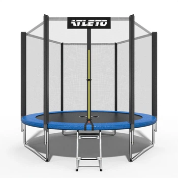 Батут детский с сеткой и стремянкой 252 см Atleto