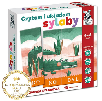 Gra planszowa Edgard Kapitan Nauka czytam i układam sylaby układanka sylabowa (5907608646706)