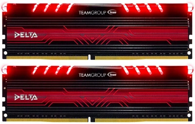Оперативная память Team Delta DDR4-2400 32768MB PC-19200 (Kit of 2x16384) Red LED (TDTRD432G2400HC15BDC01)