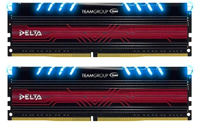 Оперативная память Team Delta DDR4-2400 16384MB PC-19200 (Kit of 2x8192) Blue LED (TDTBD416G2400HC15ADC01)