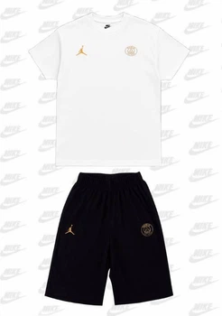 Костюм чоловічий комплект шорті та футболка з принтом Jordan Nike XXL білий
