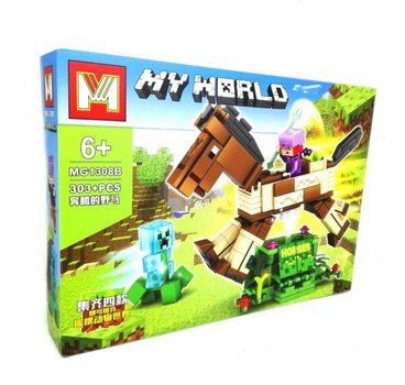 Конструктор MY WORLD Minecraft Коні Майнкрафт 303 деталі, 34х5.5х24 см